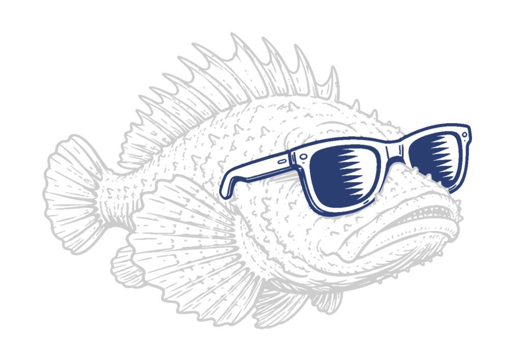 Ilustración de una escorpa con gafas de sol